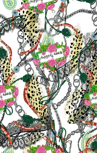 大牌豹纹花卉图片