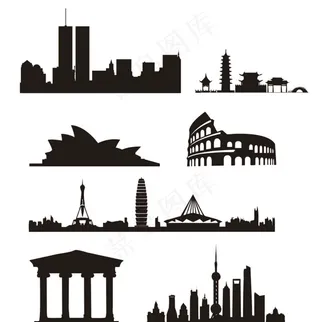 建筑剪影图片