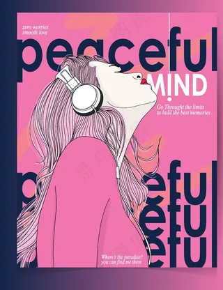 潮流波普风插画女孩海报图片