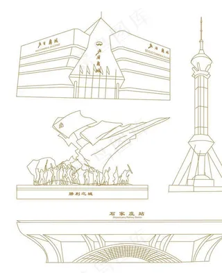 石家庄地标矢量图图片