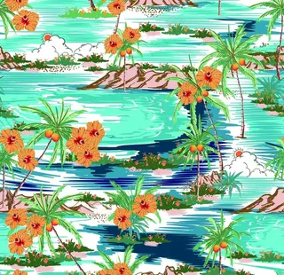 沙滩裤海滩椰树印花图片