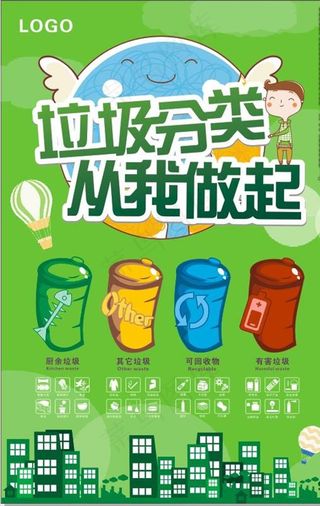 垃圾分类 从我做起 海报 广告图片