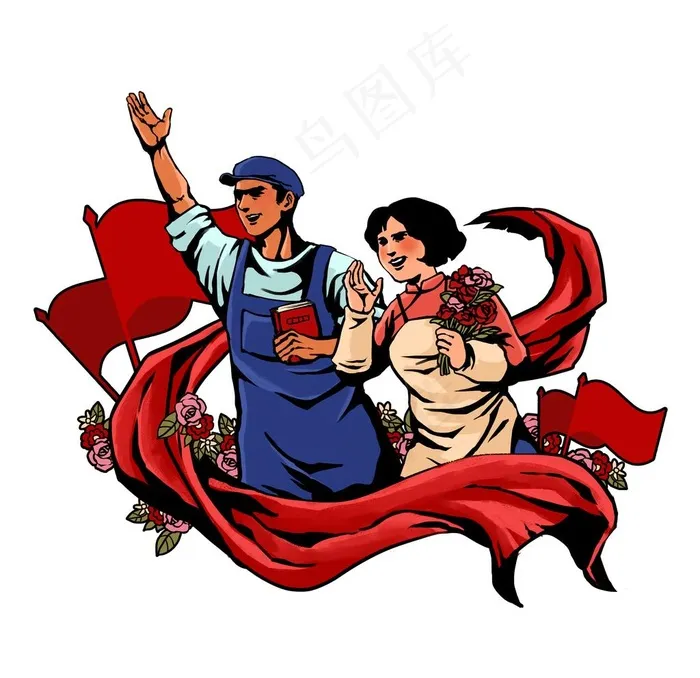 劳动人民图片psd模版下载