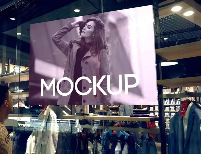 服装店海报样机图片(4000X3200(DPI:300))psd模版下载