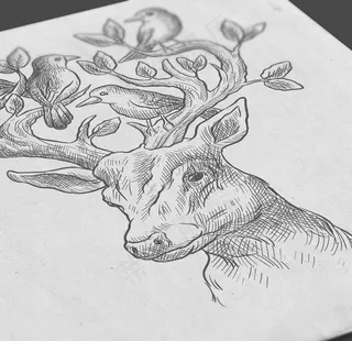 素描手稿样机图片