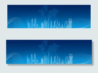 透明线条楼群蓝色科技底图图片