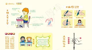 书写坐姿握笔图片