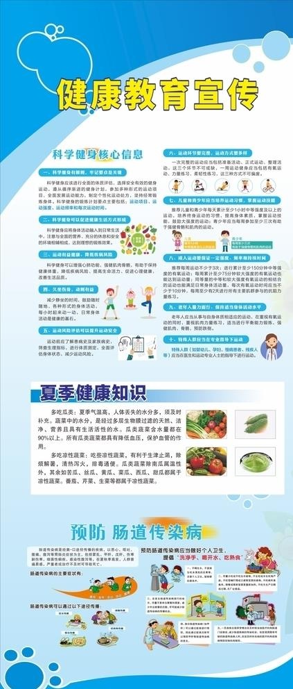 健康教育宣传展架图片cdr矢量模版下载