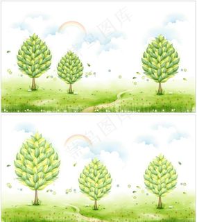 清新户外田园风景矢量图图片 清新户外田园风景矢量图图片