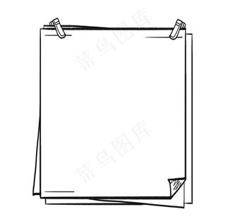手绘黑白线条便签纸边框图片