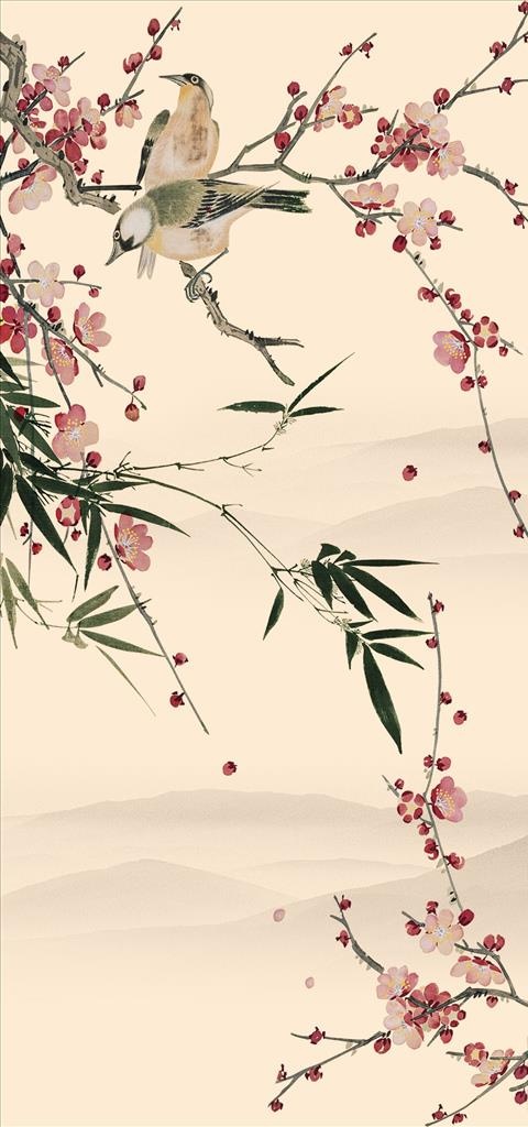 花鸟画 梅花 小鸟 玄关图图片