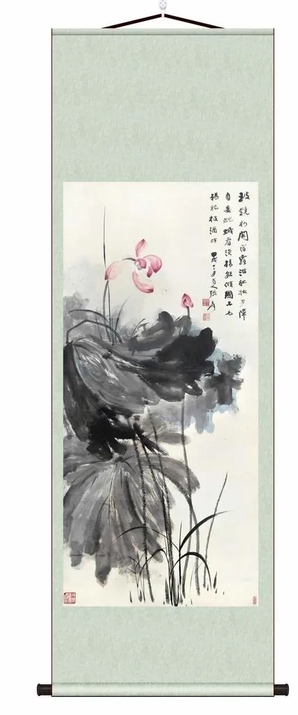 张大千荷花图片