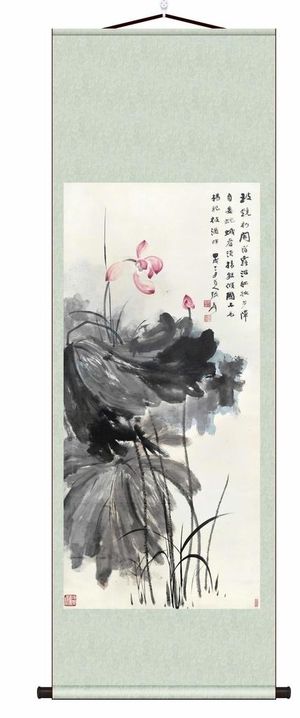 张大千荷花图片
