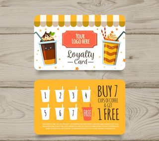 创意冷饮积分卡正反面矢量图图片