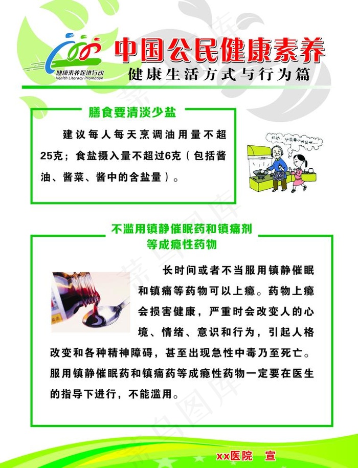 中国公民健康素养图片cdr矢量模版下载