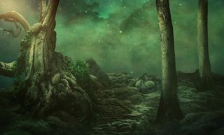 森林迷幻魔幻合成背景素材图片