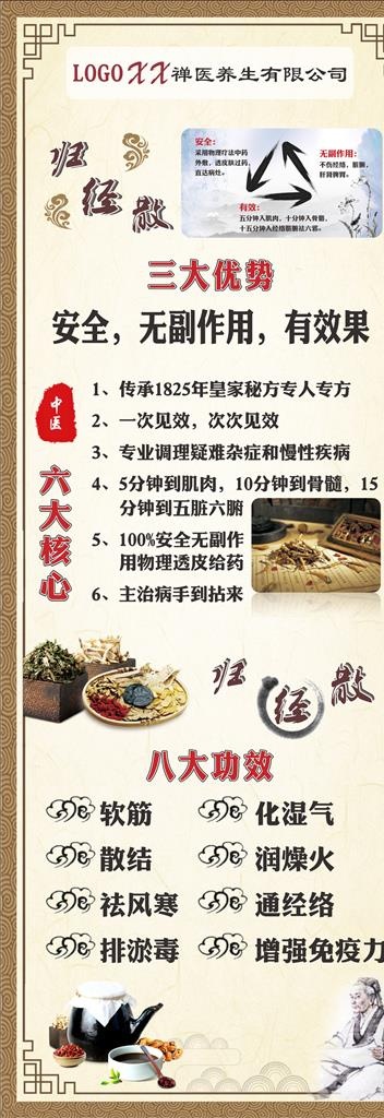 养生展架图片(210X297)cdr矢量模版下载