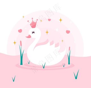 矢量手绘天鹅图片