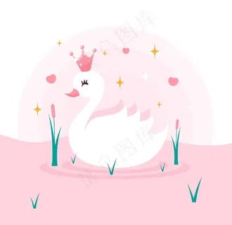 矢量手绘天鹅图片 矢量手绘天鹅图片