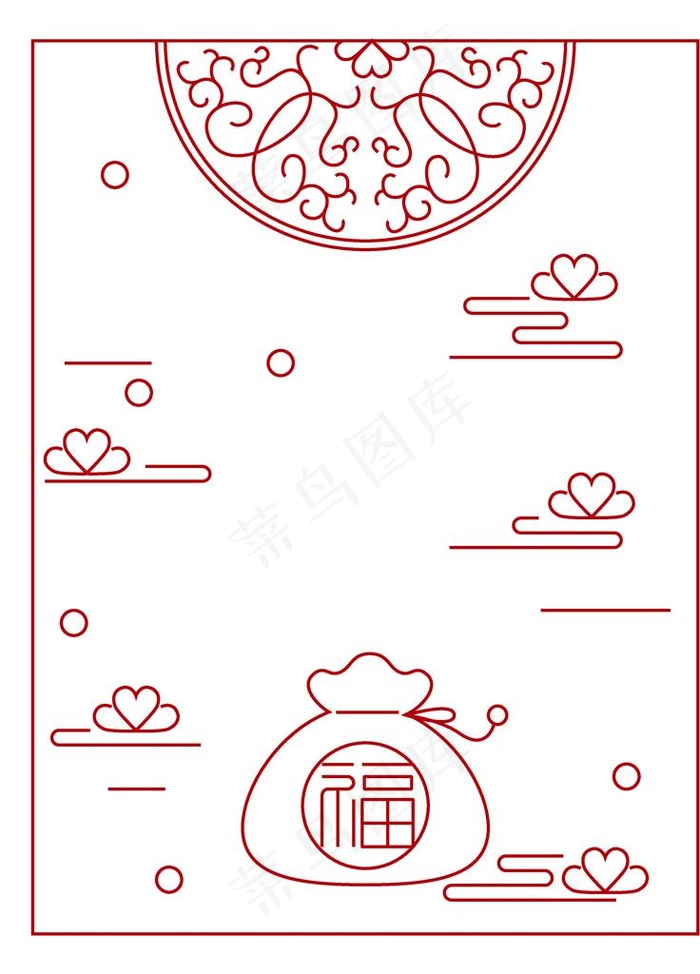 线条祥云图片ai矢量模版下载