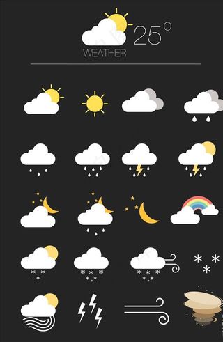 矢量云图标天气图标气候卡通云图片