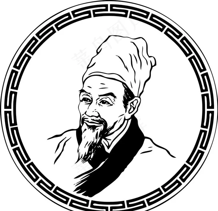 李时珍图片cdr矢量模版下载