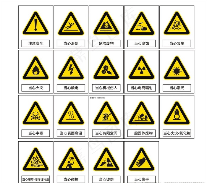 标识牌 当心图片cdr矢量模版下载