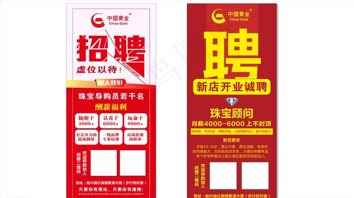 招聘展架图片(800X1800)cdr矢量模版下载