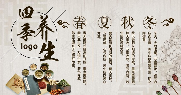 四季养生图片(5102X2835(DPI:72))psd模版下载