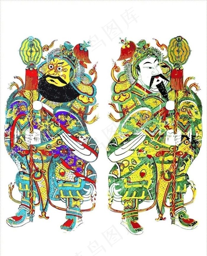 传统人物图案图片ai矢量模版下载