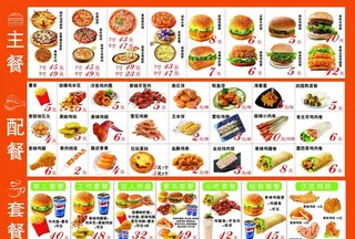 汉堡店菜单图片