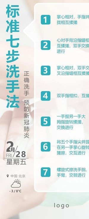 标准七步洗手法图片