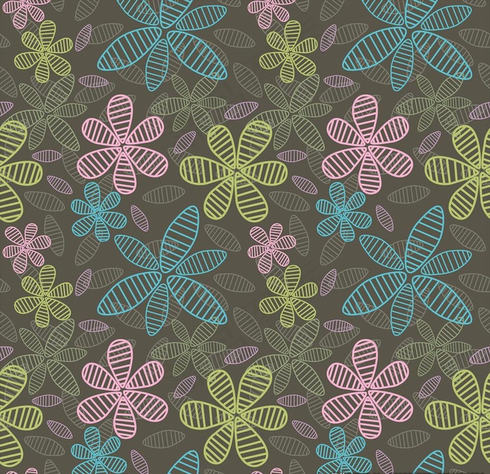 手绘花纹印花图片