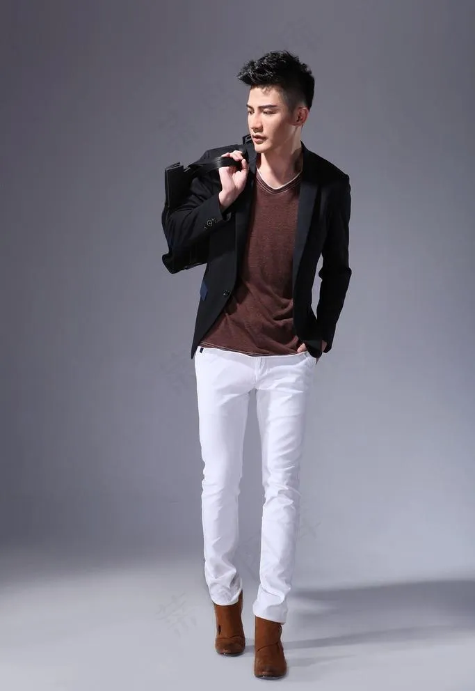 格男仕西服模特图片
