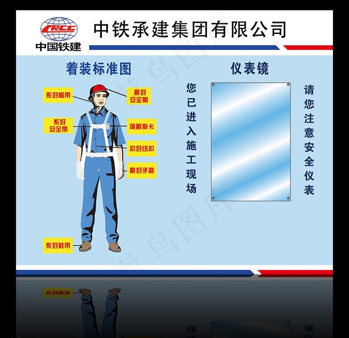 施工人员安全着装示意图展板图片(7087X5906(DPI:100))psd模版下载