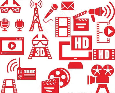 矢量创意卡通小图标眼镜摄像机胶图片