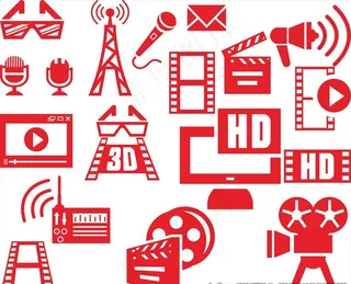 矢量创意卡通小图标眼镜摄像机胶图片