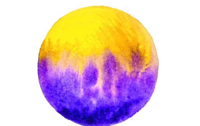 水彩圆圈  抽象月球图片