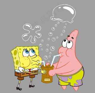 海绵宝宝 派大星 喝可乐图片