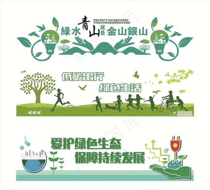 环境保护文化墙图片cdr矢量模版下载