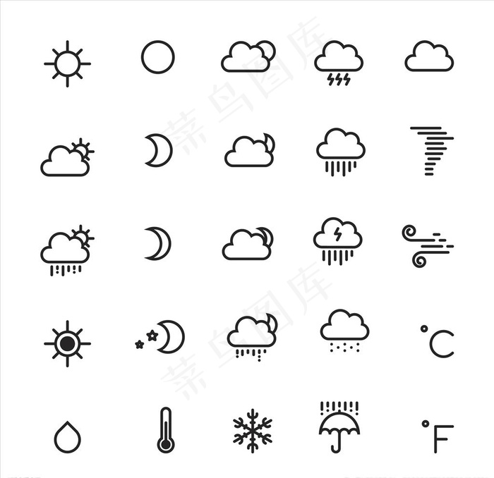 天气图标气候图标云图标图片