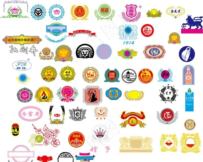 优质标志 白酒麦穗图片ai矢量模版下载