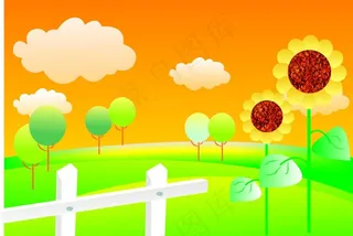 现代 简约 框框 方框 向日葵图片