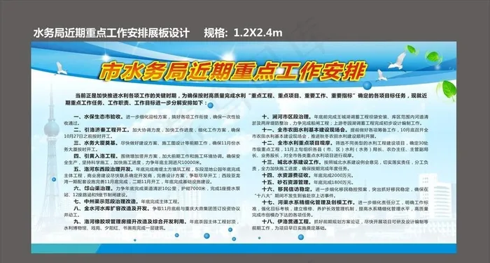 水务局展板设计图片cdr矢量模版下载