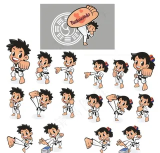 跆拳道卡通人物图片