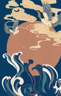 中国风国潮背景插画图片
