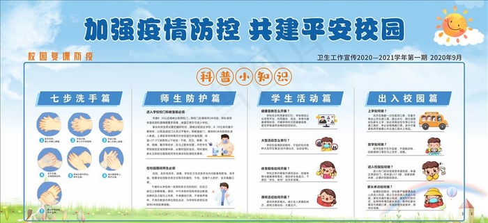校园疫情防控宣传栏图片