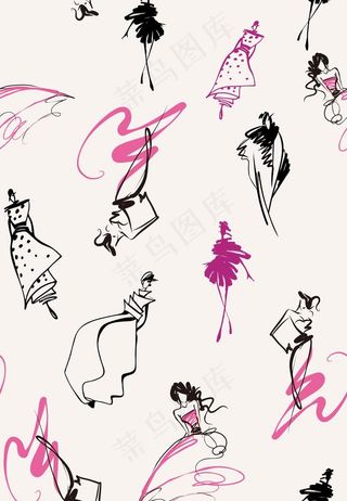 时装涂鸦效果图图片