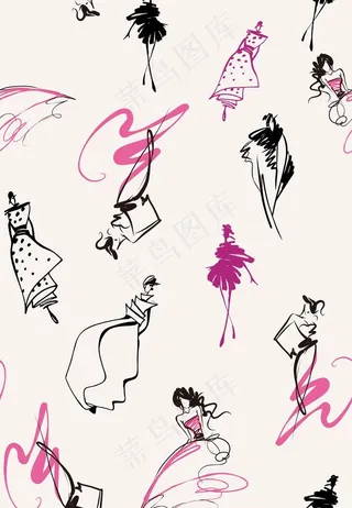 时装涂鸦效果图图片