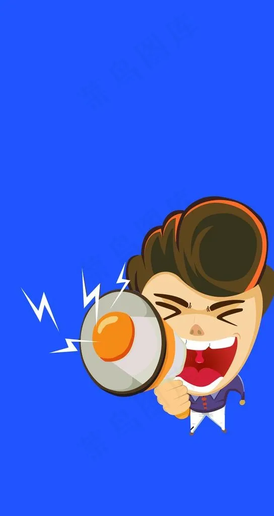 高清拿喇叭素材图片psd模版下载